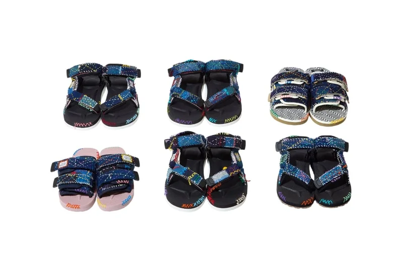 В KUON x SUICOKE x SASHIKO GALS сандалях нет двух одинаковых пар