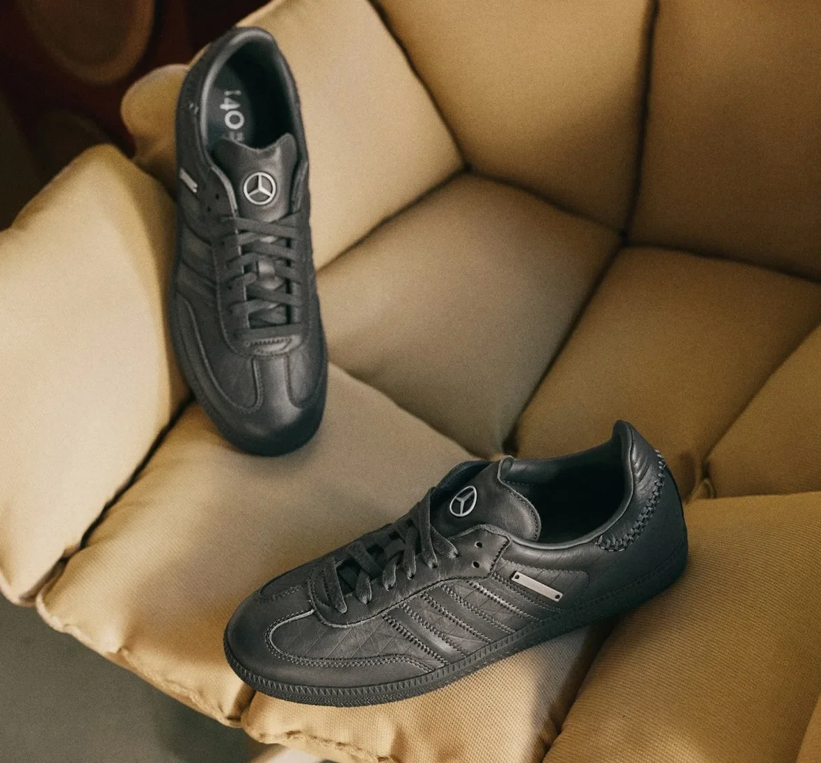 adidas Samba x Mercedes Benz в цветах бежевый, серый и черный