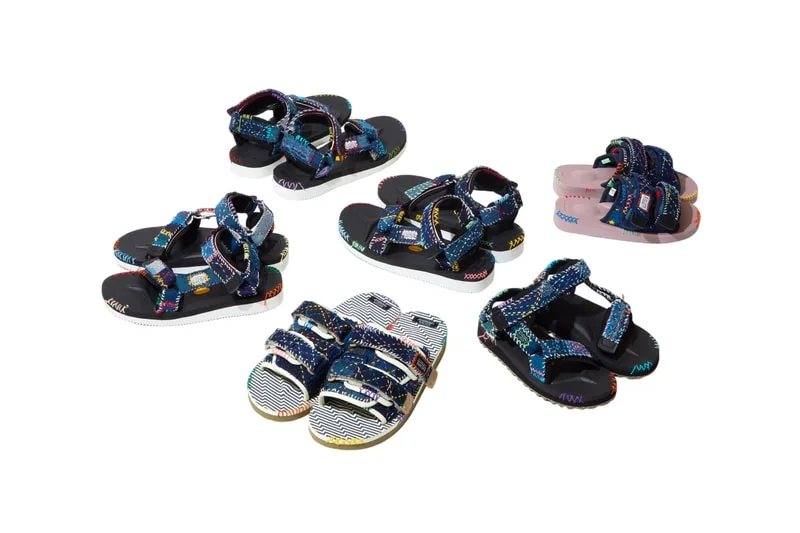 В KUON x SUICOKE x SASHIKO GALS сандалях нет двух одинаковых пар