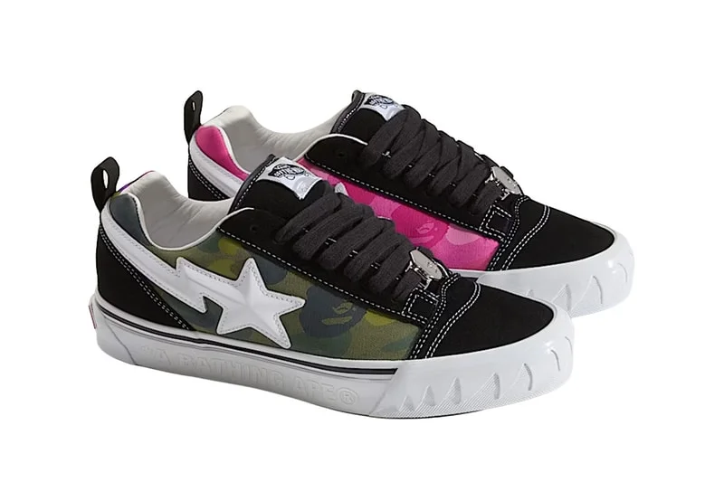 BAPE x Vans: Классика с камуфляжем и резиновыми зубьями акулы