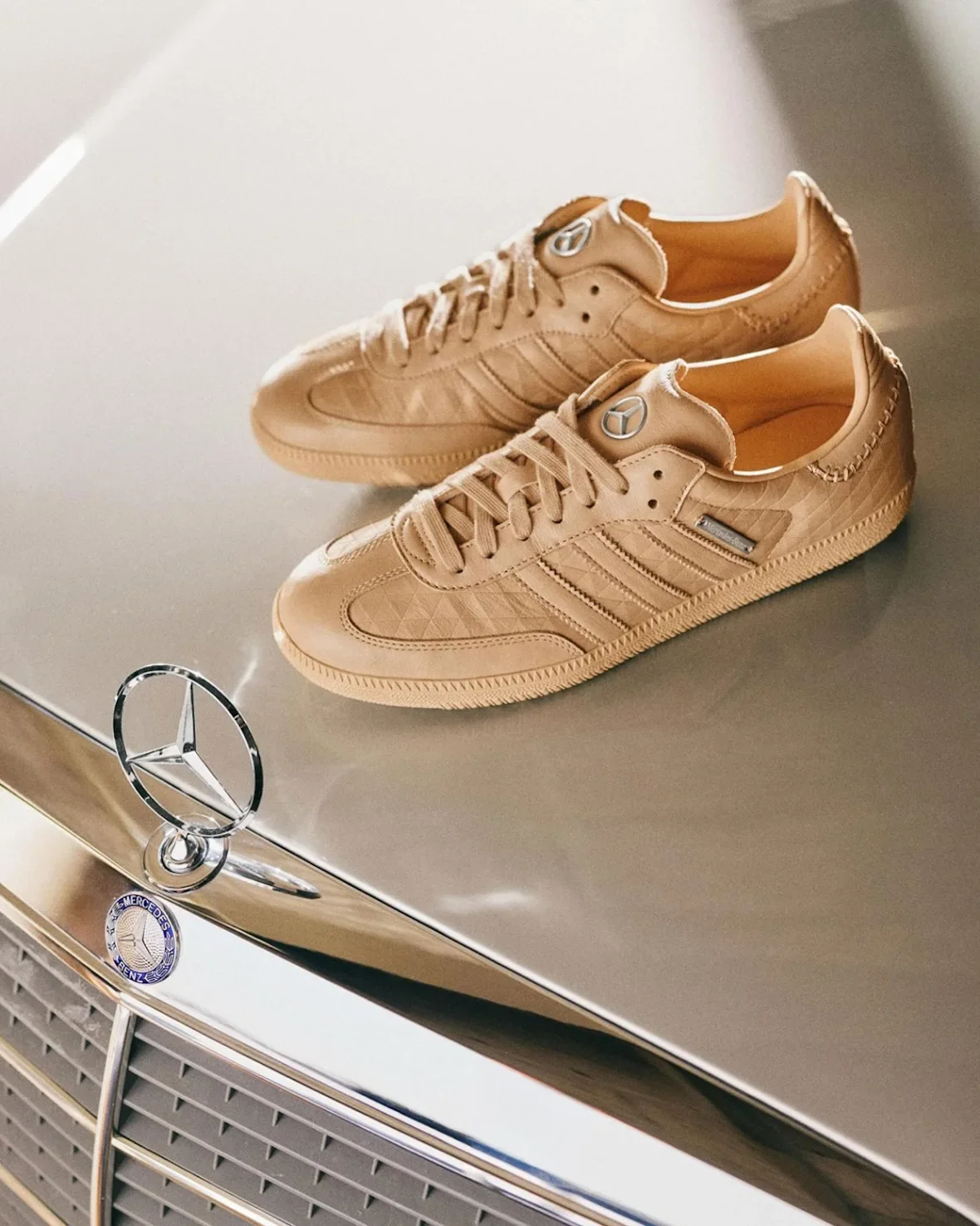 adidas Samba x Mercedes Benz в цветах бежевый, серый и черный