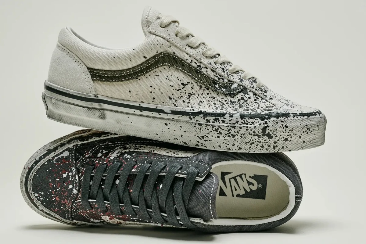 Vans Premium Old Skool 36 "Пятна краски" в цветах "Turtledove" и "Charcoal Grey"
