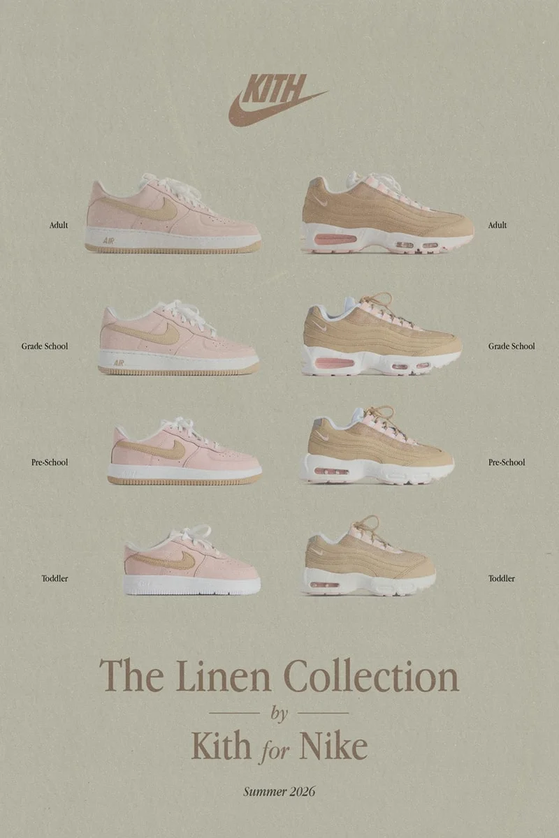 Nike и Kith представляют коллекцию Linen, основанную на 25-летней истории кроссовок